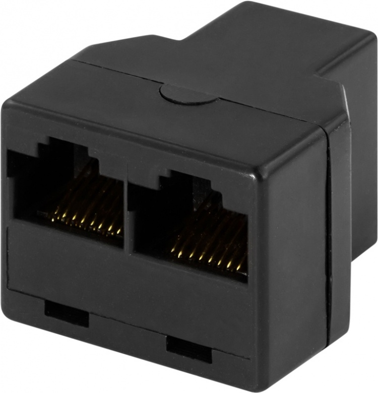DELTACO Three-way connector 8P/8C RJ45, black<div style=
