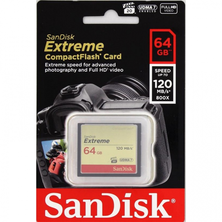 SANDISK Memorycard CF Extreme 64GB 120MB/s UDMA7 SANDISK Memorycard CF Extreme 64GB 120MB/s UDMA7