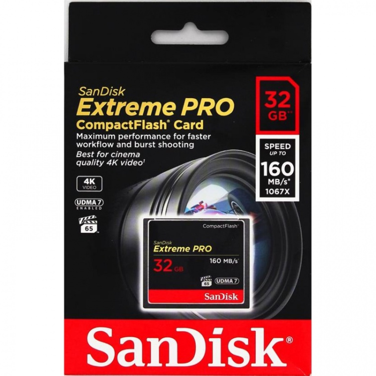 SANDISK Memorycard CF Extreme Pro 32GB 160MB/s UDMA7 SANDISK Memorycard CF Extreme Pro 32GB 160MB/s UDMA7