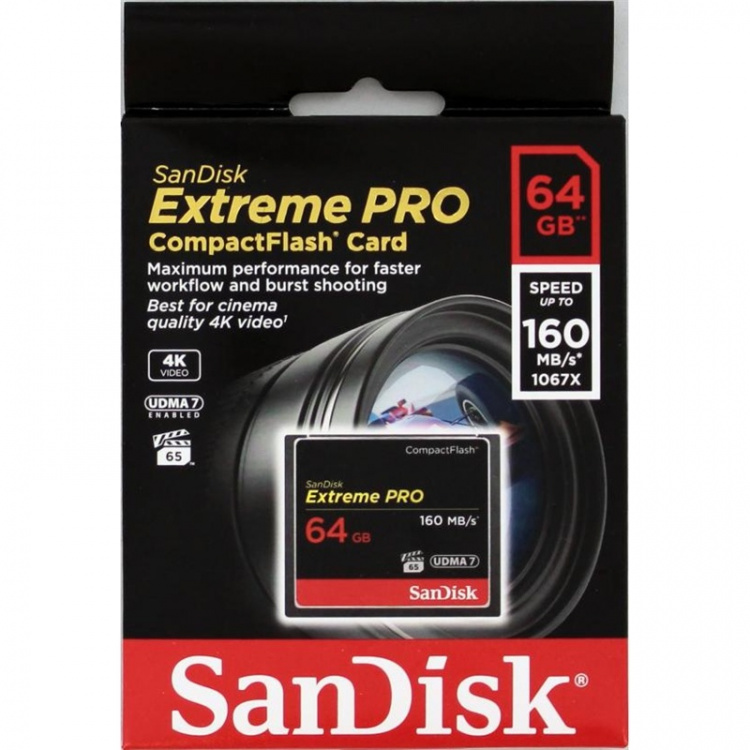SANDISK Memorycard CF Extreme Pro 64GB 160MB/s UDMA7 SANDISK Memorycard CF Extreme Pro 64GB 160MB/s UDMA7