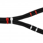 DELTACO buntband, 100mm & 200mm, 200-pack, röd/vit