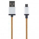 STREETZ USB cable, fabric coated, Type A M - Type Micro B, 1m, orange STREETZ USB cable, fabric coated, Type A M - Type Micro B, 1m, orange