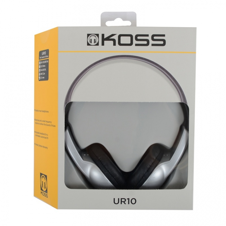 KOSS Stereo OverEar Headphones UR10, Silver