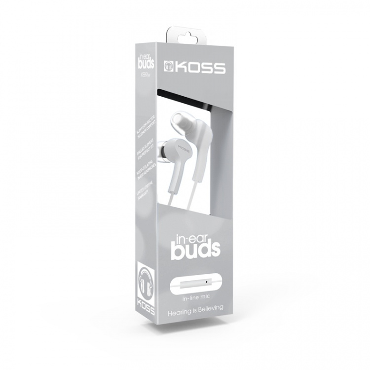 Koss Earphones KEB9iW White In-Ear with one touch mic