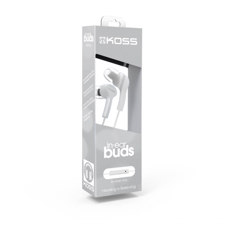 Koss Earphones KEB9iW White In-Ear with one touch mic