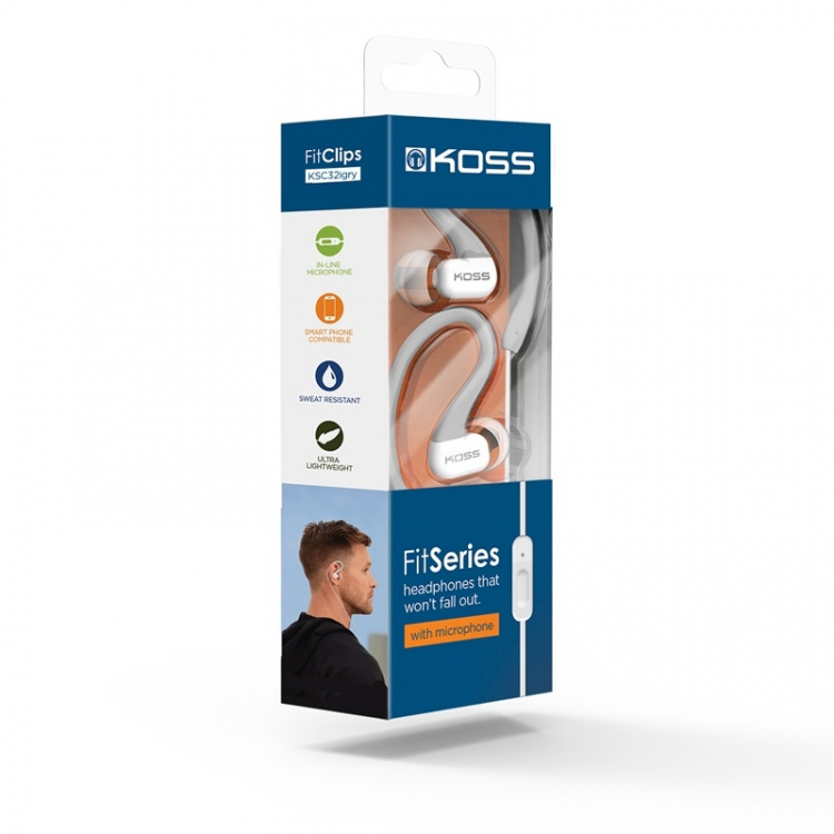 Koss Earphones KSC32iGRY Grey In-Ear with one touch mic