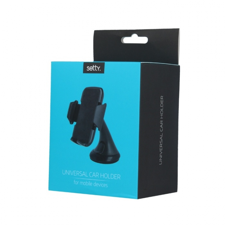 <p>Universal car holder for mobiles and GPS. Your device will always be within reach of the user. The car holder is easy to use and has a strong suction cup that securely attaches the product to the windshield. <span id=