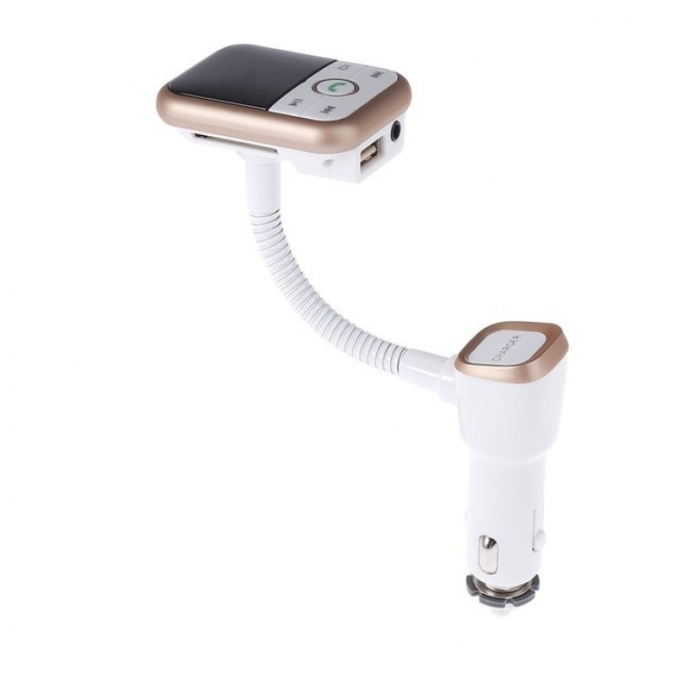 FM transmitter with Bluetooth hands-free and car charger (gold) FM transmitter with Bluetooth hands-free and car charger (gold)