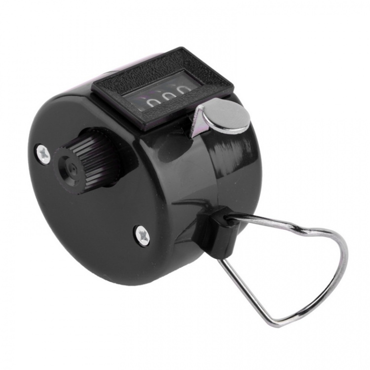 Hand calculator with four-digit counting system, Black