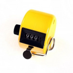 Hand counter with four-digit counter, Yellow