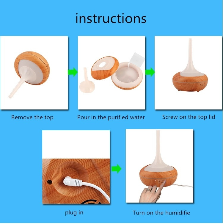 Wooden humidifier LED lamp, Light wood 240 ml Wooden humidifier LED lamp, Light wood 240 ml