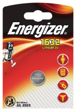 Energizer Lithium Button Cell Battery CR1632 | 3 V DC | 130 mAh | Precharged | 1-Blister | Various Devices | Silver Energizer Lithium Button Cell Battery CR1632 | 3 V DC | 130 mAh | Precharged | 1-Blister | Various Devices | Silver