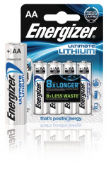 Energizer Lithium Battery AA | 1.5 V DC | 3000 mAh | 4-Blister | Silver