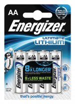 Energizer Lithium Battery AA | 1.5 V DC | 3000 mAh | 4-Blister | Silver