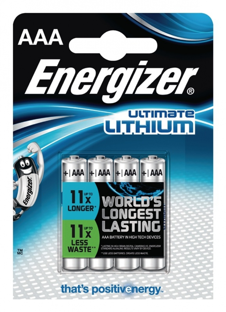 Energizer Lithium Battery AAA | 1.5 V DC | 1250 mAh | 4-Blister | Silver Energizer Lithium Battery AAA | 1.5 V DC | 1250 mAh | 4-Blister | Silver