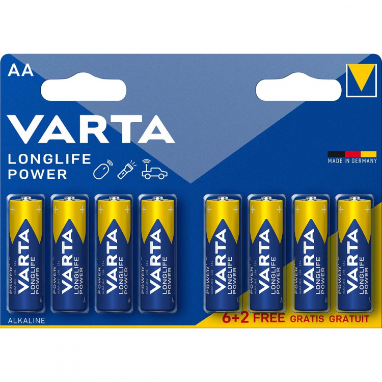 Varta Alkaline Battery AA 1.5 V High Energy 8-Promotional Blister Varta Alkaline Battery AA 1.5 V High Energy 8-Promotional Blister