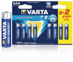 Varta Alkaline Battery AAA 1.5 V High Energy 8-Promotional Blister Varta Alkaline Battery AAA 1.5 V High Energy 8-Promotional Blister