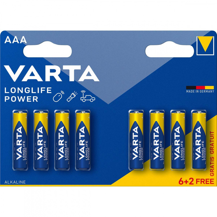 Varta Alkaline Battery AAA 1.5 V High Energy 8-Promotional Blister Varta Alkaline Battery AAA 1.5 V High Energy 8-Promotional Blister