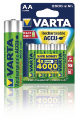 Varta Rechargeable NiMH Battery AA | 1.2 V DC | 2500 mAh | 4-Blister Card