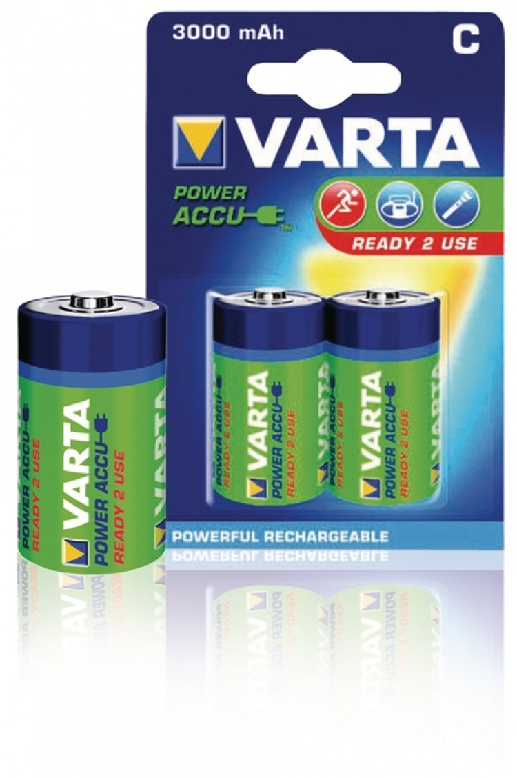 Varta Rechargeable NiMH Battery C | 1.2 V DC | 3000 mAh | Precharged | 2-Blister | HR14 | Green / Yellow Varta Rechargeable NiMH Battery C | 1.2 V DC | 3000 mAh | Precharged | 2-Blister | HR14 | Green / Yellow