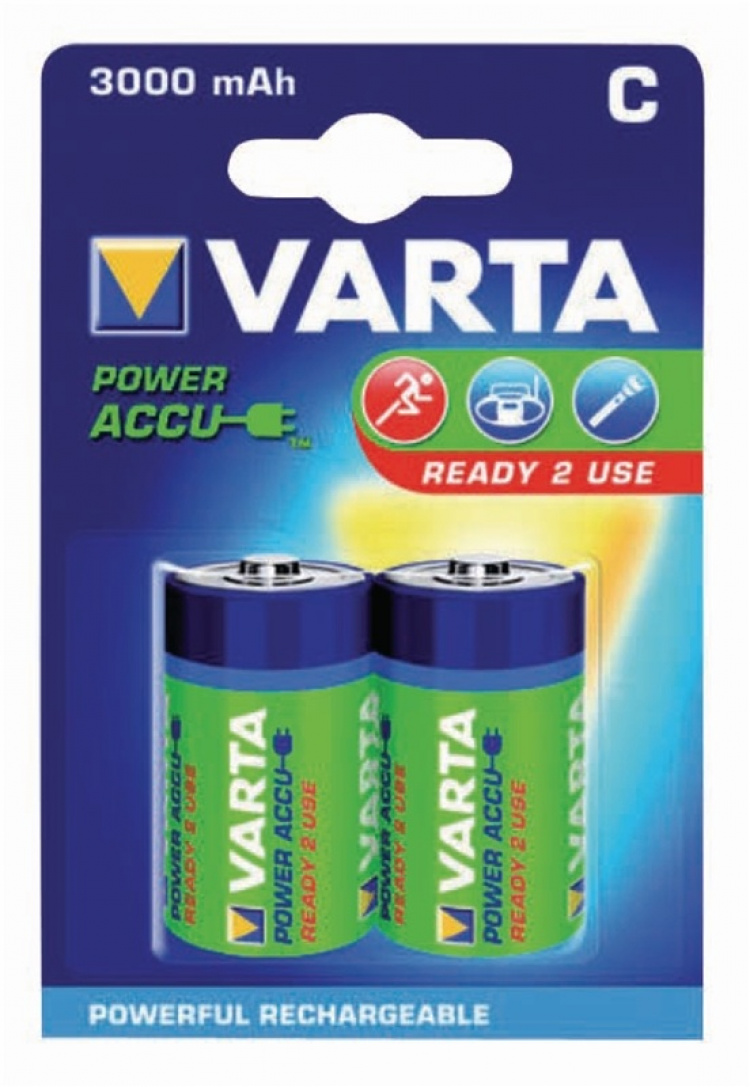 Varta Rechargeable NiMH Battery C | 1.2 V DC | 3000 mAh | Precharged | 2-Blister | HR14 | Green / Yellow Varta Rechargeable NiMH Battery C | 1.2 V DC | 3000 mAh | Precharged | 2-Blister | HR14 | Green / Yellow