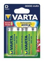 Varta Rechargeable NiMH Battery D | 1.2 V DC | 3000 mAh | Precharged | 2-Blister | HR20 | Green / Yellow Varta Rechargeable NiMH Battery D | 1.2 V DC | 3000 mAh | Precharged | 2-Blister | HR20 | Green / Yellow