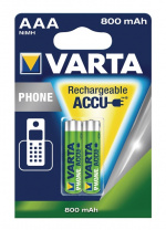 Varta Rechargeable NiMH Battery AAA | 1.2 V DC | 750 mAh | Precharged | 2-Blister Card