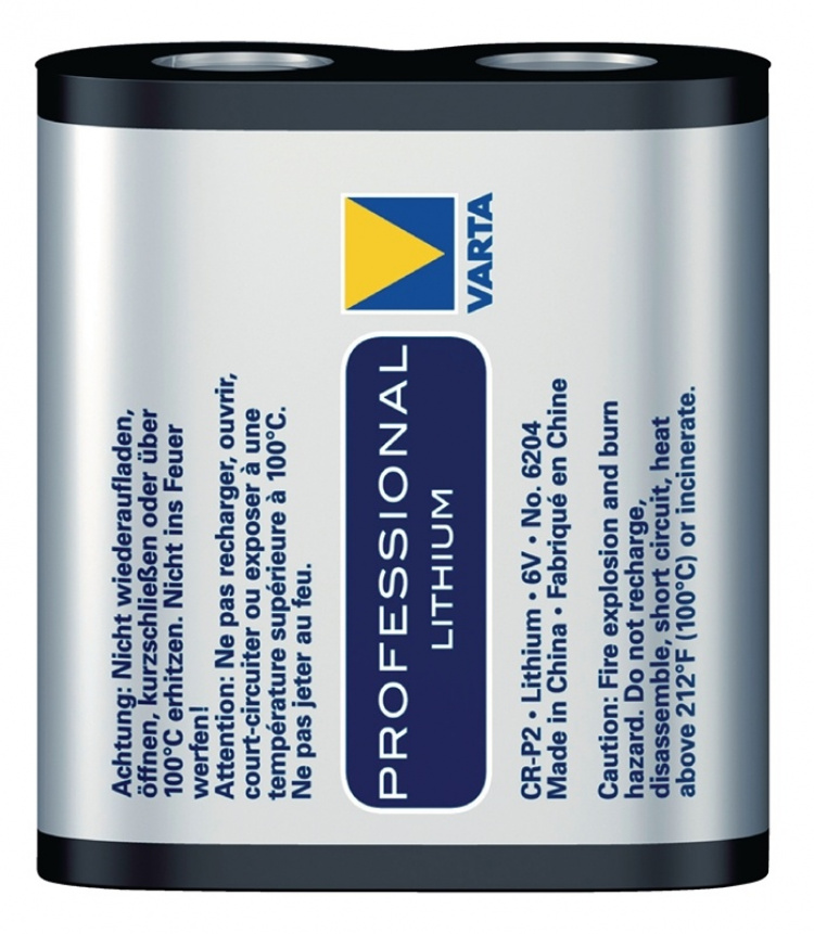 Varta CR P2 (6204) Battery, 1 pc. blister Photo lithium battery, 6 V Varta CR P2 (6204) Battery, 1 pc. blister Photo lithium battery, 6 V