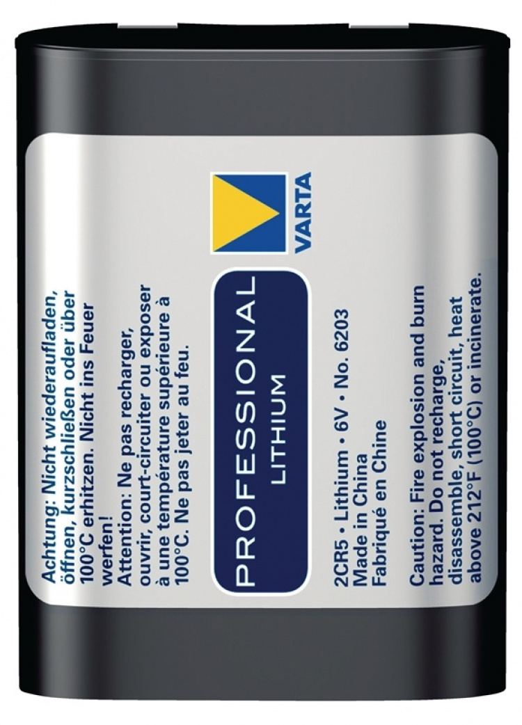 Varta Lithium Battery 2CR5 | 6 V DC | 1400 mAh | 1-Blister | Grey / Silver Varta Lithium Battery 2CR5 | 6 V DC | 1400 mAh | 1-Blister | Grey / Silver