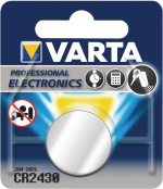 Varta CR2430 (6430) Battery, 1 pc. blister lithium button cell, 3 V Varta CR2430 (6430) Battery, 1 pc. blister lithium button cell, 3 V