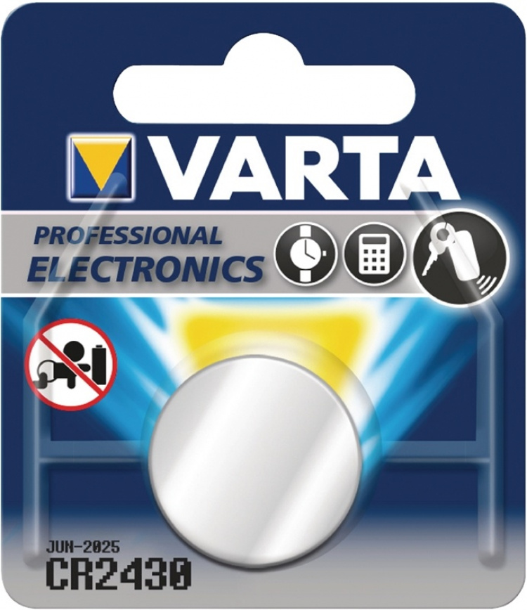 Varta CR2430 (6430) Battery, 1 pc. blister lithium button cell, 3 V Varta CR2430 (6430) Battery, 1 pc. blister lithium button cell, 3 V