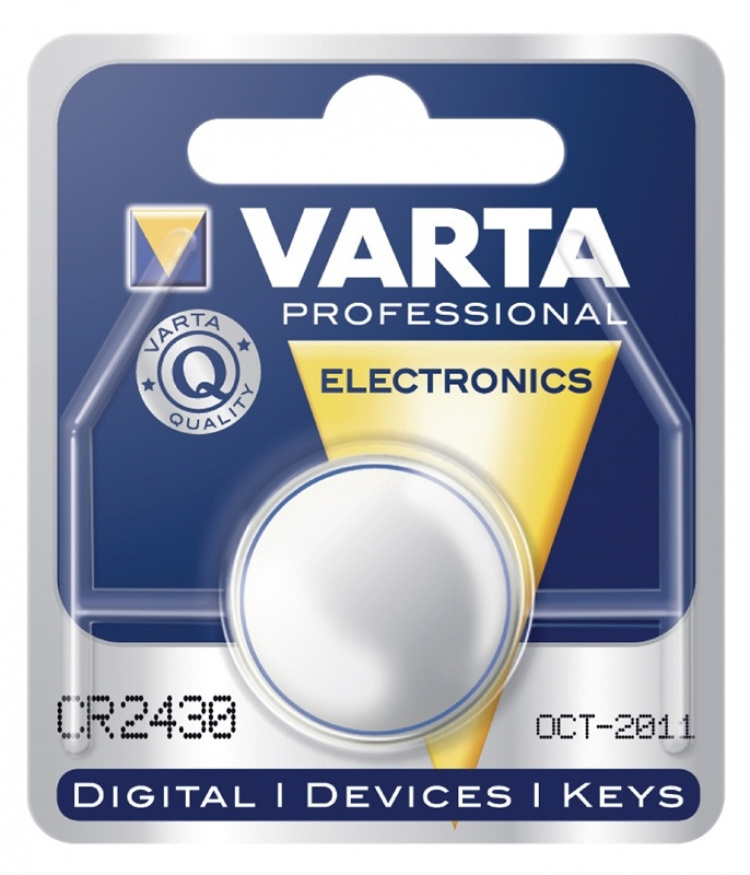 Varta CR2430 (6430) Battery, 1 pc. blister lithium button cell, 3 V Varta CR2430 (6430) Battery, 1 pc. blister lithium button cell, 3 V