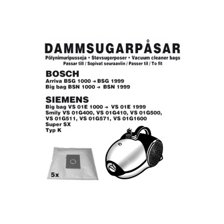 Champion Dammpåsar Bosch/Siemens, 5st