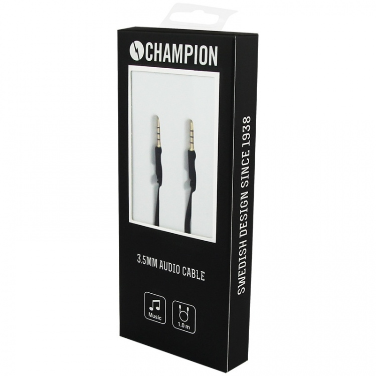 Champion 3,5mm Audio Cable 1m Black Champion 3,5mm Audio Cable 1m Black