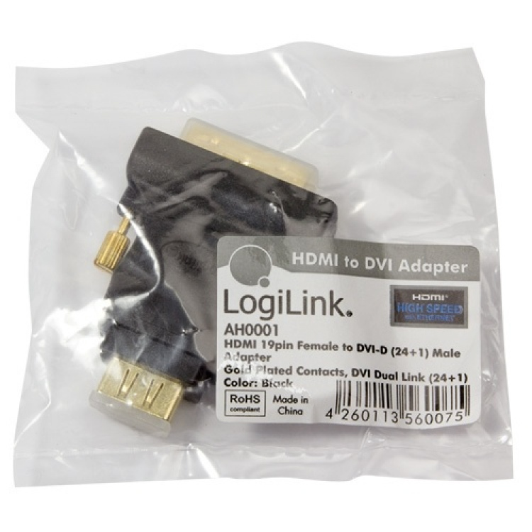 LogiLink HDMI-hona -> DVI-D-hane LogiLink HDMI-hona -> DVI-D-hane