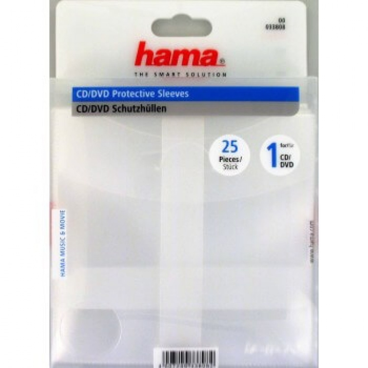 Hama CD/DVD Protective Sleeves 25, transparent