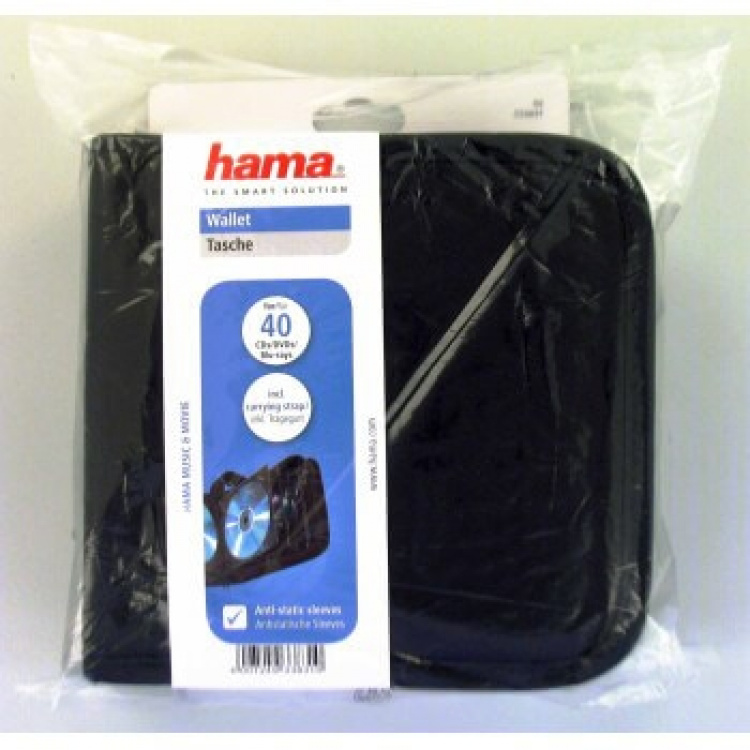 Hama CD/DVD/Blu-ray Wallet 40, bla ck