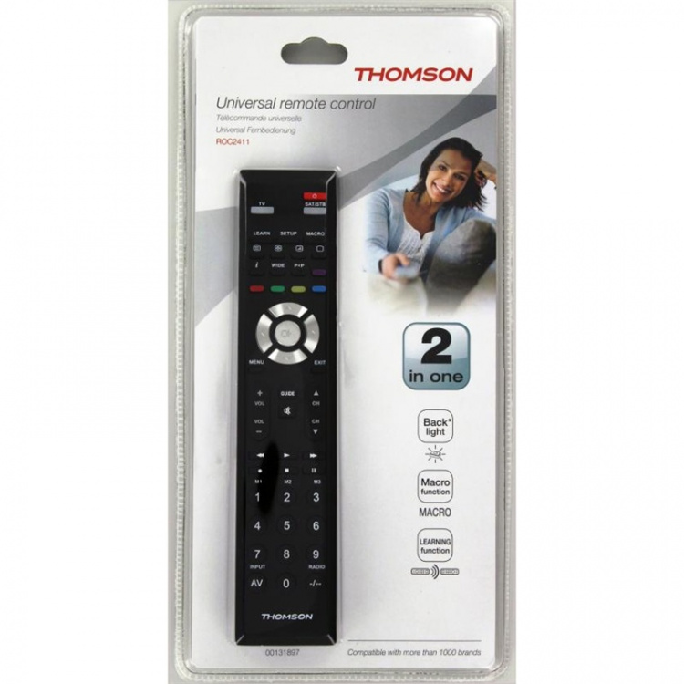 Thomson Fjärrkontroll 2in1, Svart, Universal