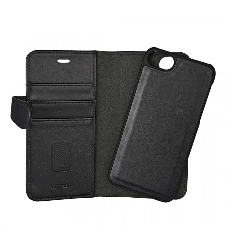 Buffalo Wallet Case 2-in-1 3 Card Black - iPhone 6/7/8/SE Buffalo Wallet Case 2-in-1 3 Card Black - iPhone 6/7/8/SE