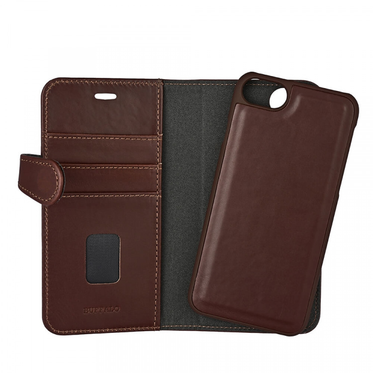 Buffalo Wallet Case 2-in-1 3 Card Brown - iPhone 6/7/8/SE Buffalo Wallet Case 2-in-1 3 Card Brown - iPhone 6/7/8/SE