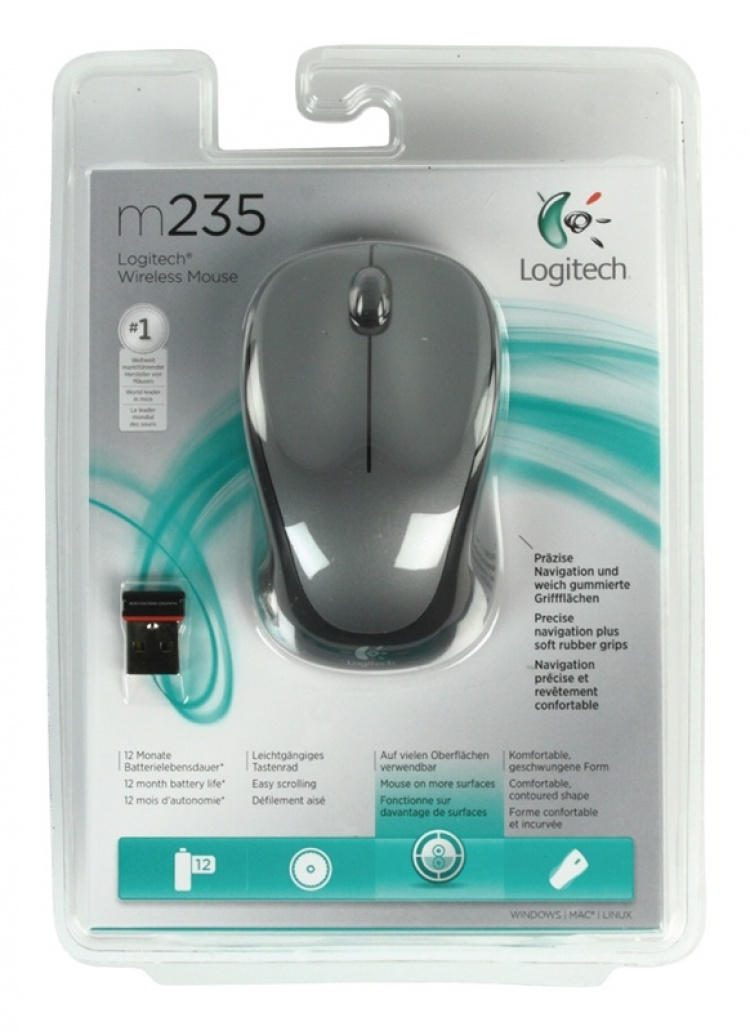 M235 Wireless Mouse Desktop 3-Button Grey M235 Wireless Mouse Desktop 3-Button Grey