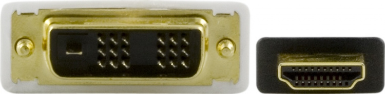 DELTACO HDMI till DVI kabel, 19-pin-DVI-D Single Link, 2m, svart