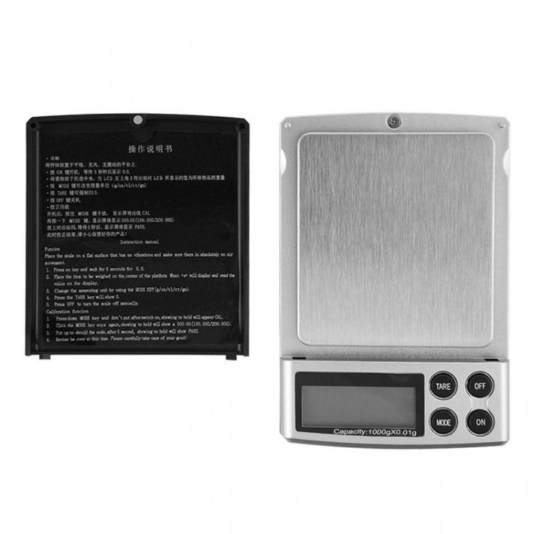Pocket-sized digital scale, up to 1000 grams, backlit Pocket-sized digital scale, up to 1000 grams, backlit