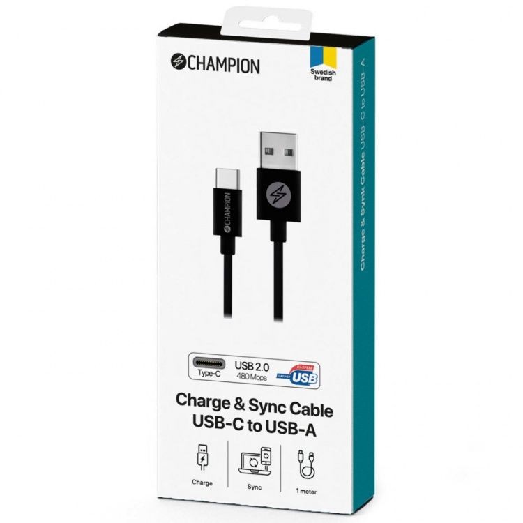 Champion USB 2.0 C till A, 1m