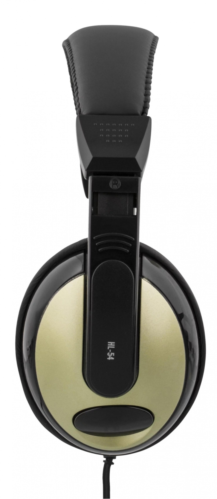 DELTACO hörlurar med volymkontroll 2,5m kabel, svart/guld