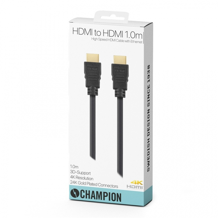 Champion HDMI-kabel Ha-Ha Svart 1.0m