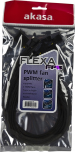 AKASA splitterkabel för 4-pins fläktar, från 1 till 5, svart