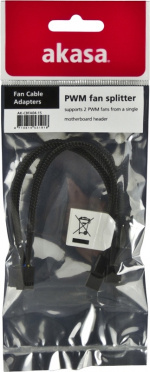 AKASA splitter för PWM-fläktar,1x4-pin ha till 2x4-pin ho, svart AKASA splitter för PWM-fläktar,1x4-pin ha till 2x4-pin ho, svart