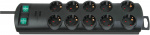 Brennenstuhl Extension Socket Primera-Line 10-Way 2.00 m Black - Protective Contact