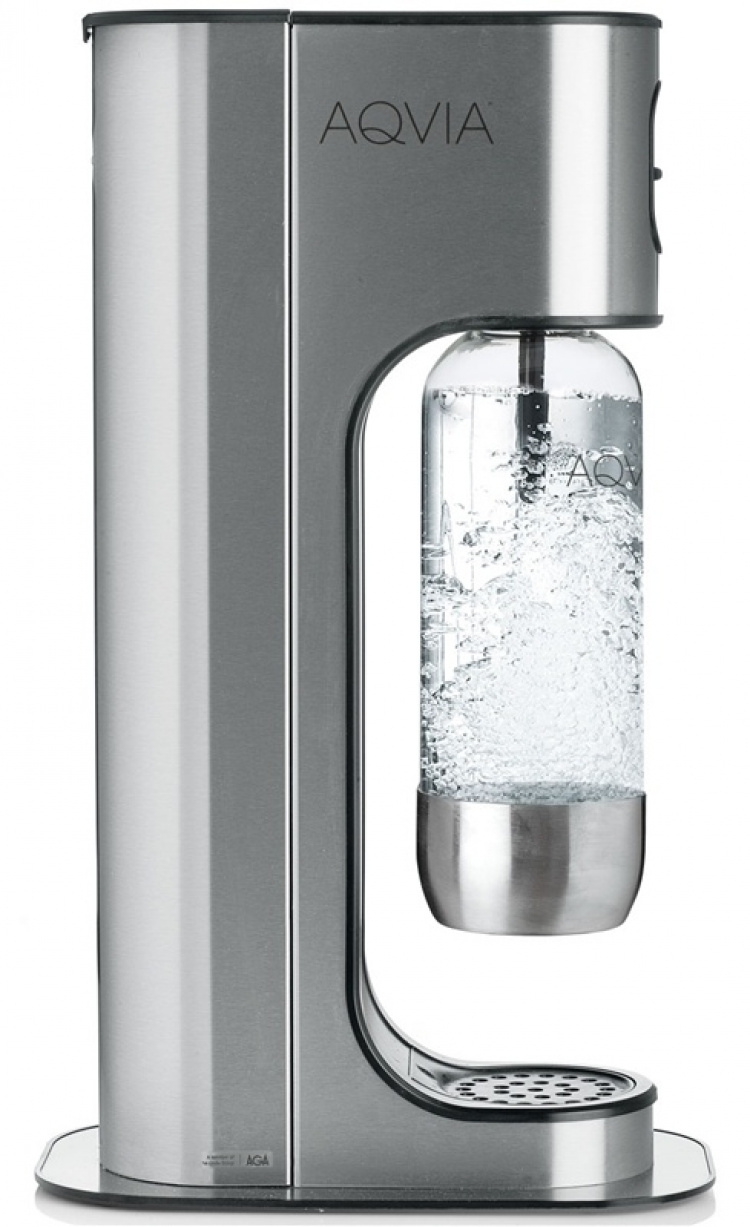 AGA Aqvia Exclusive Steel Black inkl. 2 1L flaskor, 6x0,5L flaskor + kolsyrepatron
